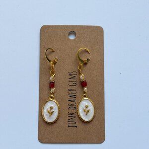 Handmade Floral Dangle Earrings